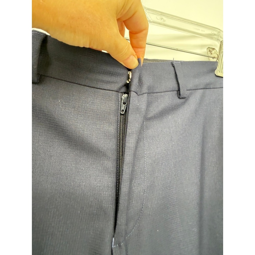 Kenneth Cole New York Dress Pants Navy Blue Slim Fit Basic Trousers 30x30 - Picture 4 of 8